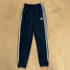 Adidas Kids Dark Blue Joggers with White Stripes